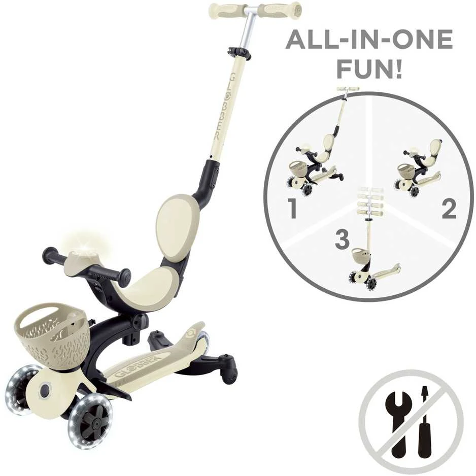 GLOBBER paspirtukas Go-Up Baby Lights 360, 3in1, spalva: ruda