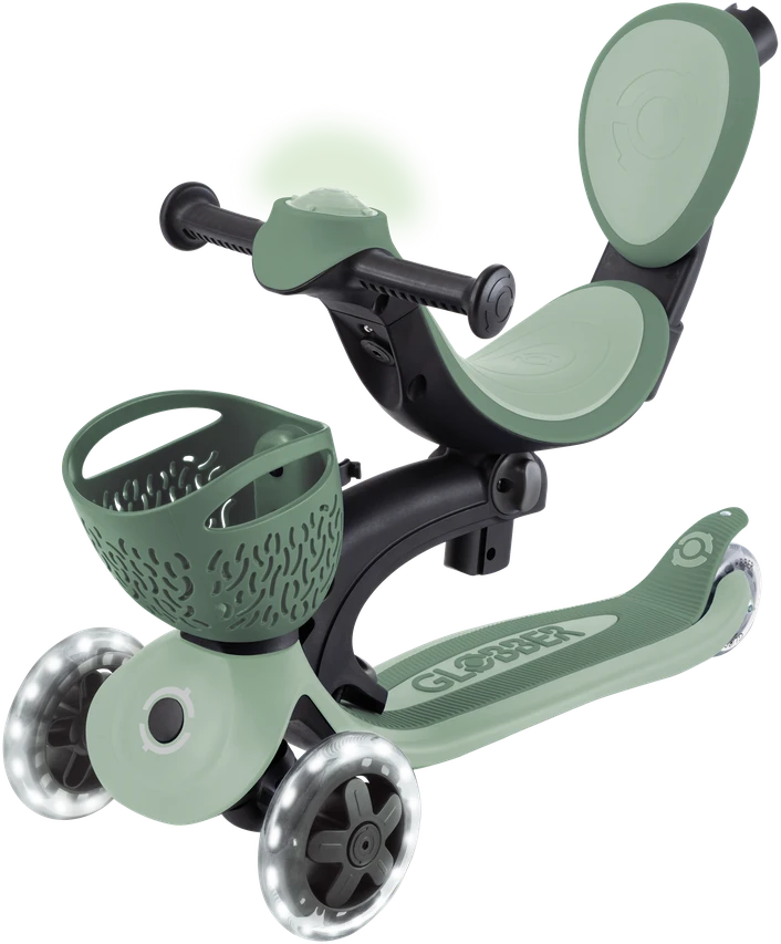 GLOBBER paspirtukas Go Up Baby Lights 360, 3in1, pastelinis žalias, 844-104