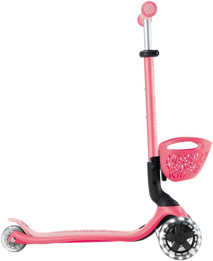 GLOBBER paspirtukas Go-Up Baby Lights 360, 3in1, spalva: rožinė