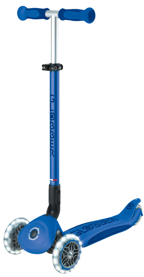 Paspirtukas GLOBBER Go Up Deluxe Lights, tamsiai mėlynas, 748-600