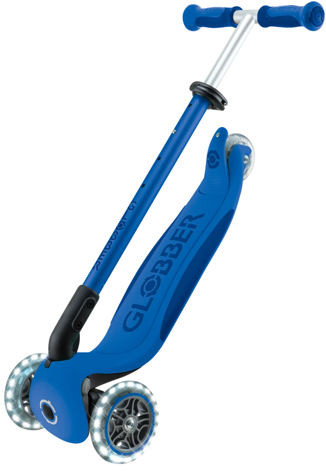 Paspirtukas GLOBBER Go Up Deluxe Lights, tamsiai mėlynas, 748-600