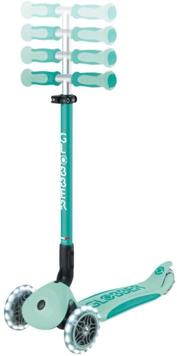 Paspirtukas GLOBBER Go Up Deluxe Lights, metų-pistacijų spalvos