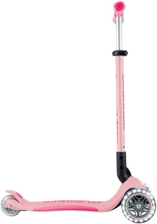 Paspirtukas GLOBBER Go Up Deluxe Lights, pastelinis rožinis