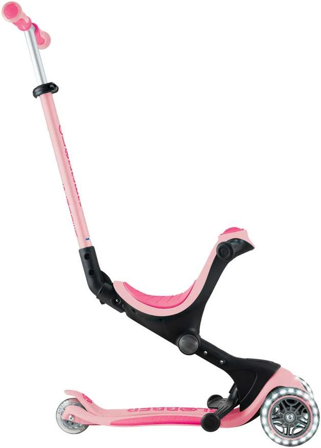 Paspirtukas GLOBBER Go Up Deluxe Lights, pastelinis rožinis