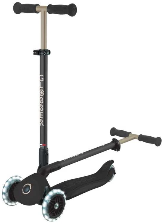 Paspirtukas GLOBBER Go Up Deluxe Lights, Juodas