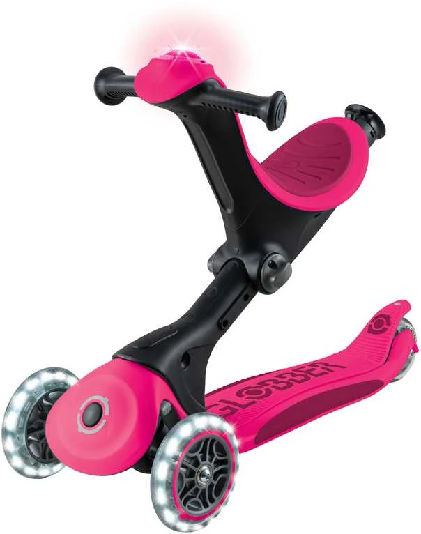 Paspirtukas GLOBBER Go Up Deluxe Lights, rožinis, 748-610