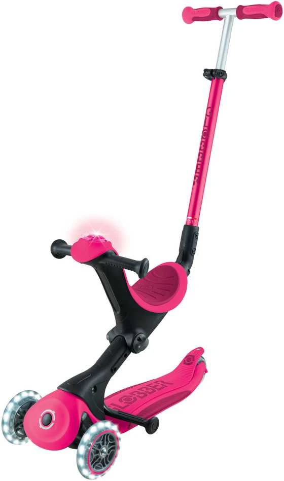 Paspirtukas GLOBBER Go Up Deluxe Lights, rožinis, 748-610