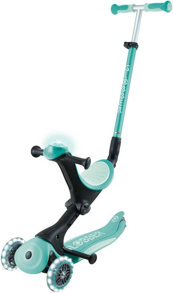 Paspirtukas GLOBBER Go Up Deluxe Lights, mėtų spalvos, 748-706