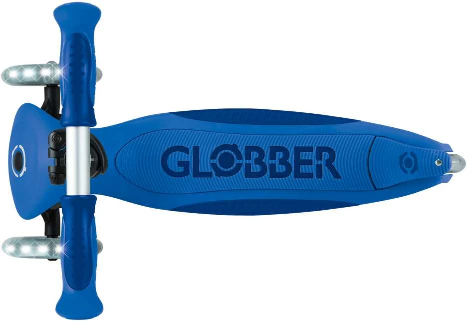 Paspirtukas GLOBBER Go Up Deluxe Lights, tamsiai mėlynas, 748-600