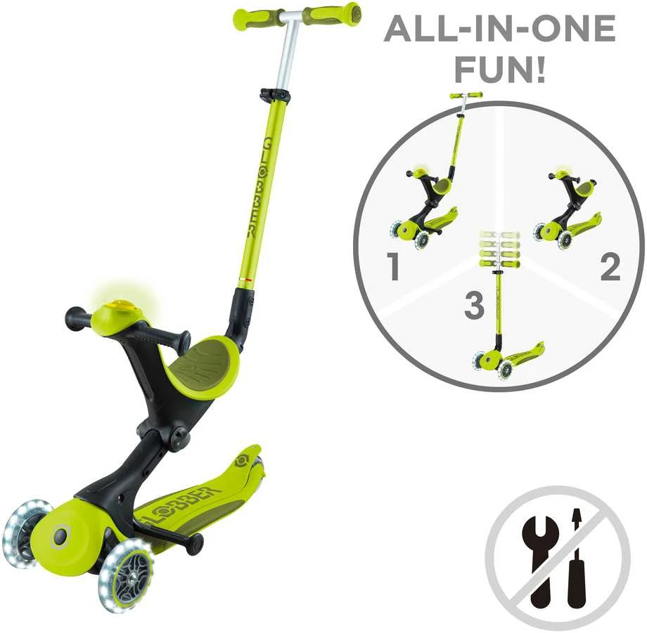 Paspirtukas GLOBBER Go Up Deluxe Lights, salotinis