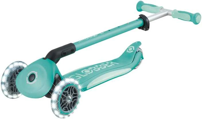 Paspirtukas GLOBBER Go Up Deluxe Lights, mėtų spalvos, 748-706