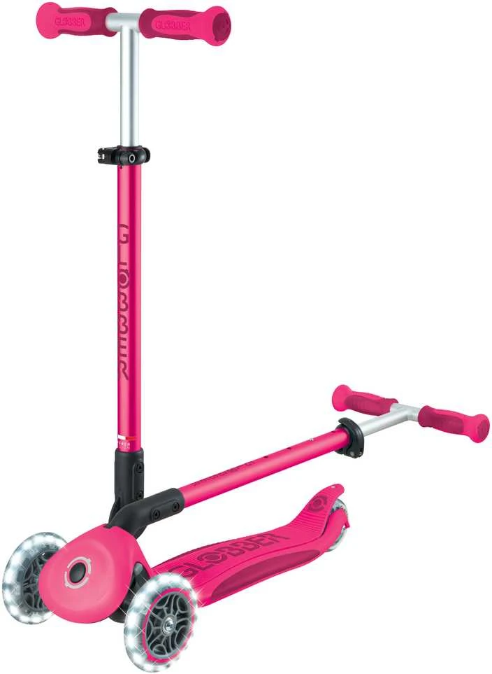 Paspirtukas GLOBBER Go Up Deluxe Lights, rožinis, 748-610