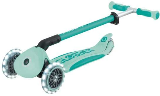 Paspirtukas GLOBBER Go Up Deluxe Lights, metų-pistacijų spalvos