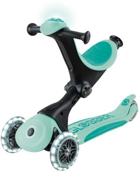 Paspirtukas GLOBBER Go Up Deluxe Lights, metų-pistacijų spalvos