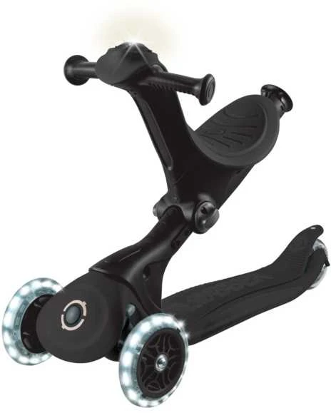 Paspirtukas GLOBBER Go Up Deluxe Lights, Juodas