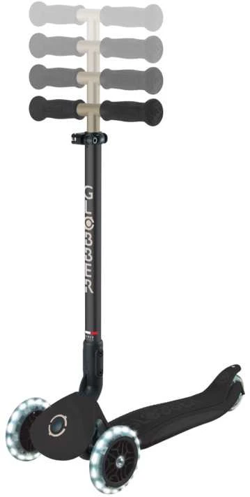 Paspirtukas GLOBBER Go Up Deluxe Lights, Juodas