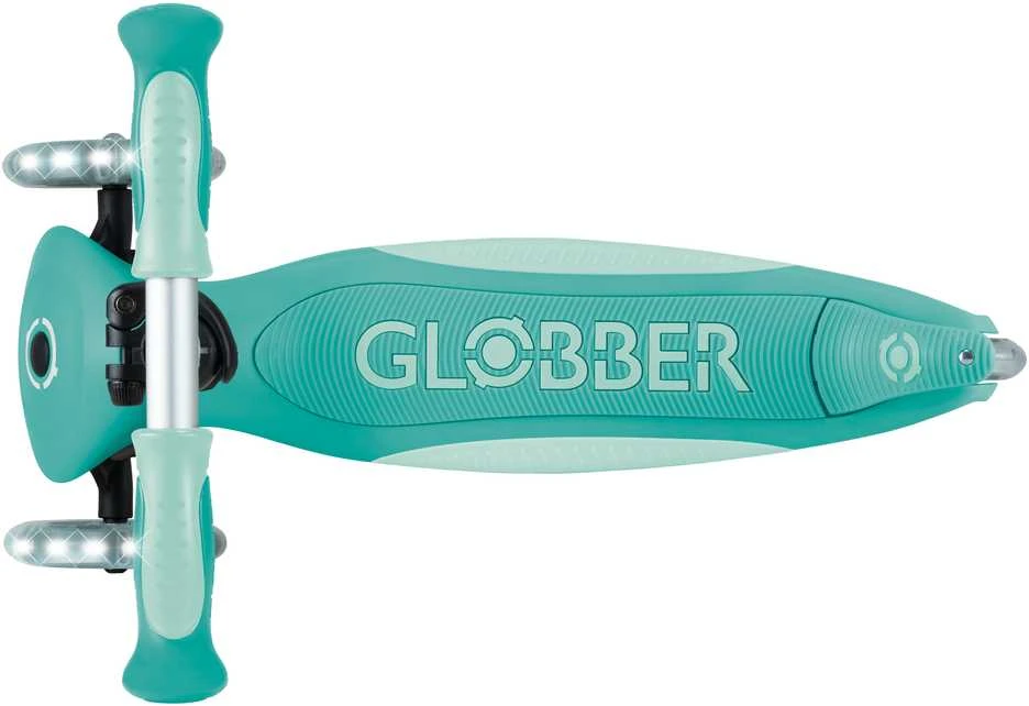 Paspirtukas GLOBBER Go Up Deluxe Lights, mėtų spalvos, 748-706