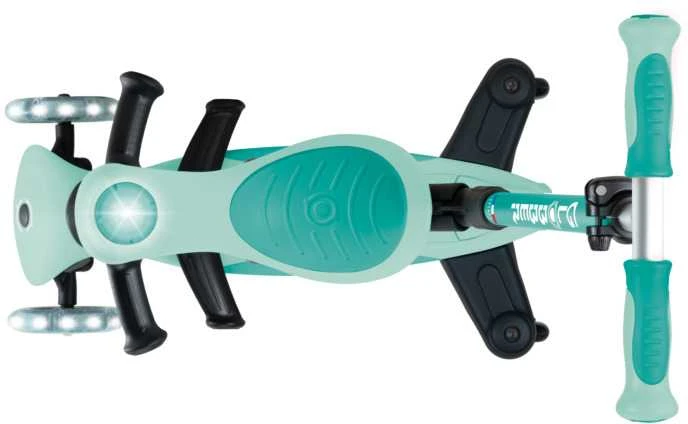 Paspirtukas GLOBBER Go Up Deluxe Lights, metų-pistacijų spalvos