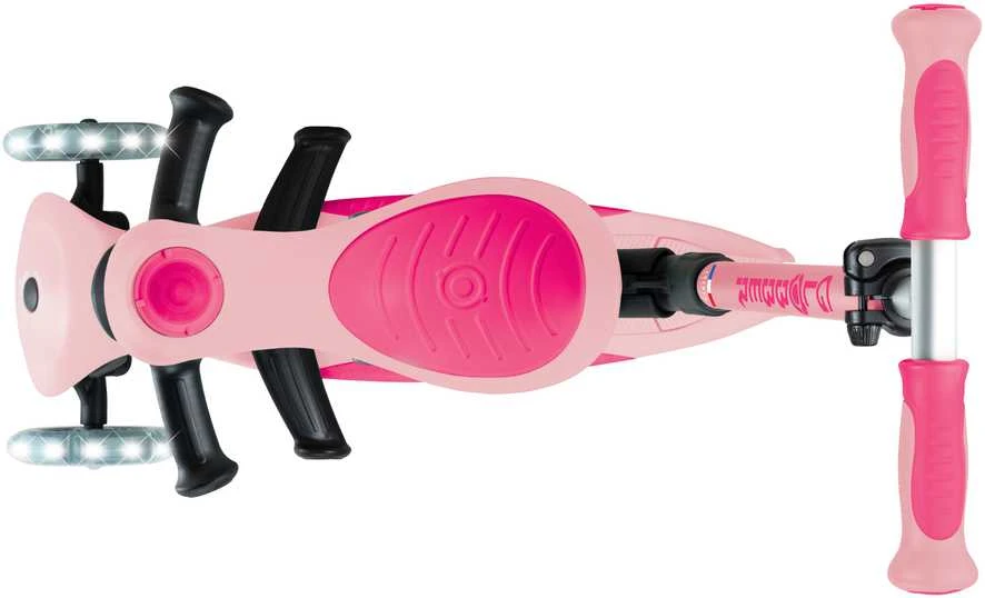 Paspirtukas GLOBBER Go Up Deluxe Lights, pastelinis rožinis