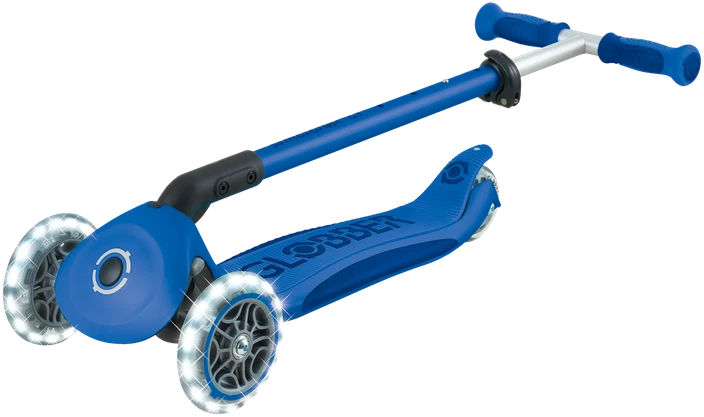 Paspirtukas GLOBBER Go Up Deluxe Lights, tamsiai mėlynas, 748-600
