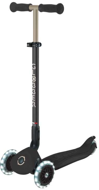 Paspirtukas GLOBBER Go Up Deluxe Lights, Juodas
