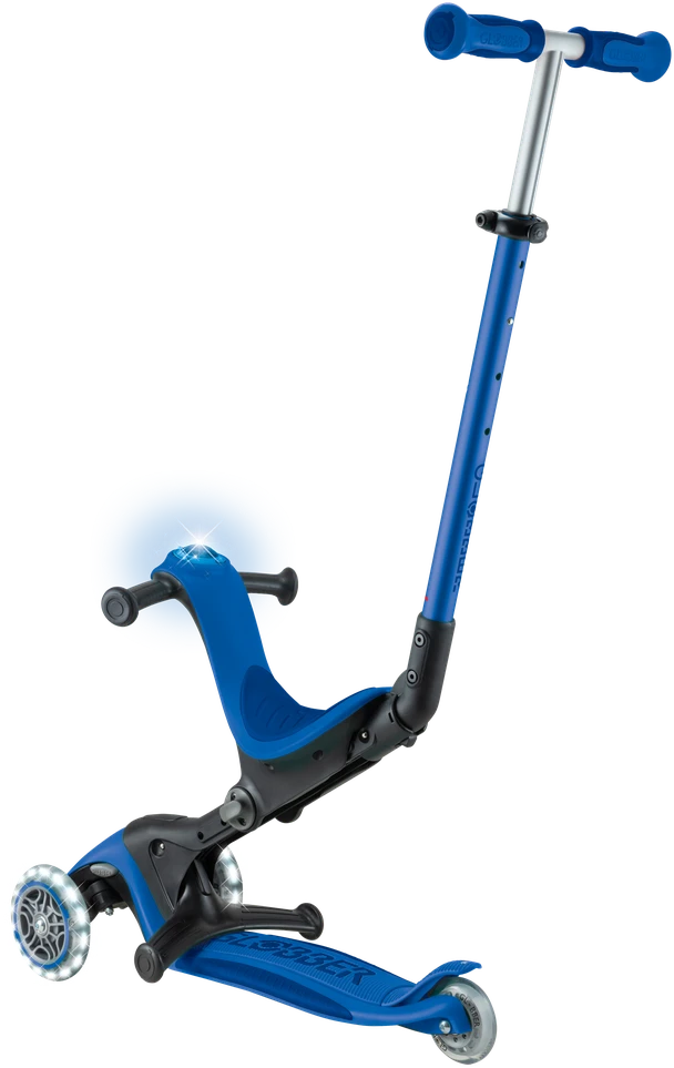 Paspirtukas GLOBBER Go Up Deluxe Lights, tamsiai mėlynas, 748-600