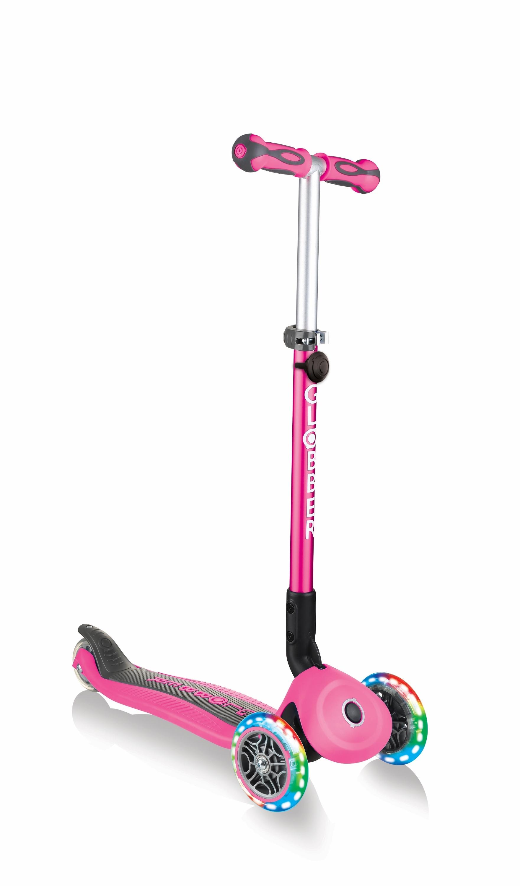 GLOBBER paspirtukas Go Up Deluxe Lights, rožinės spalvos, 646-110