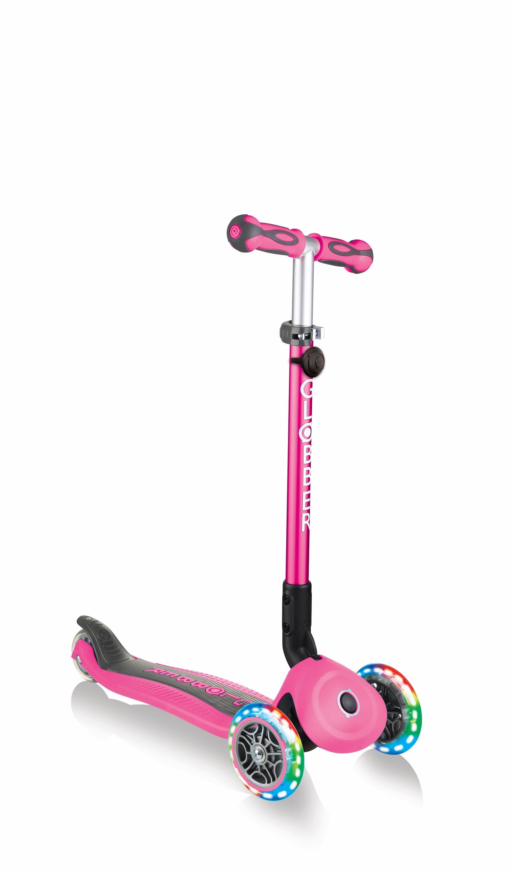 GLOBBER paspirtukas Go Up Deluxe Lights, rožinės spalvos, 646-110