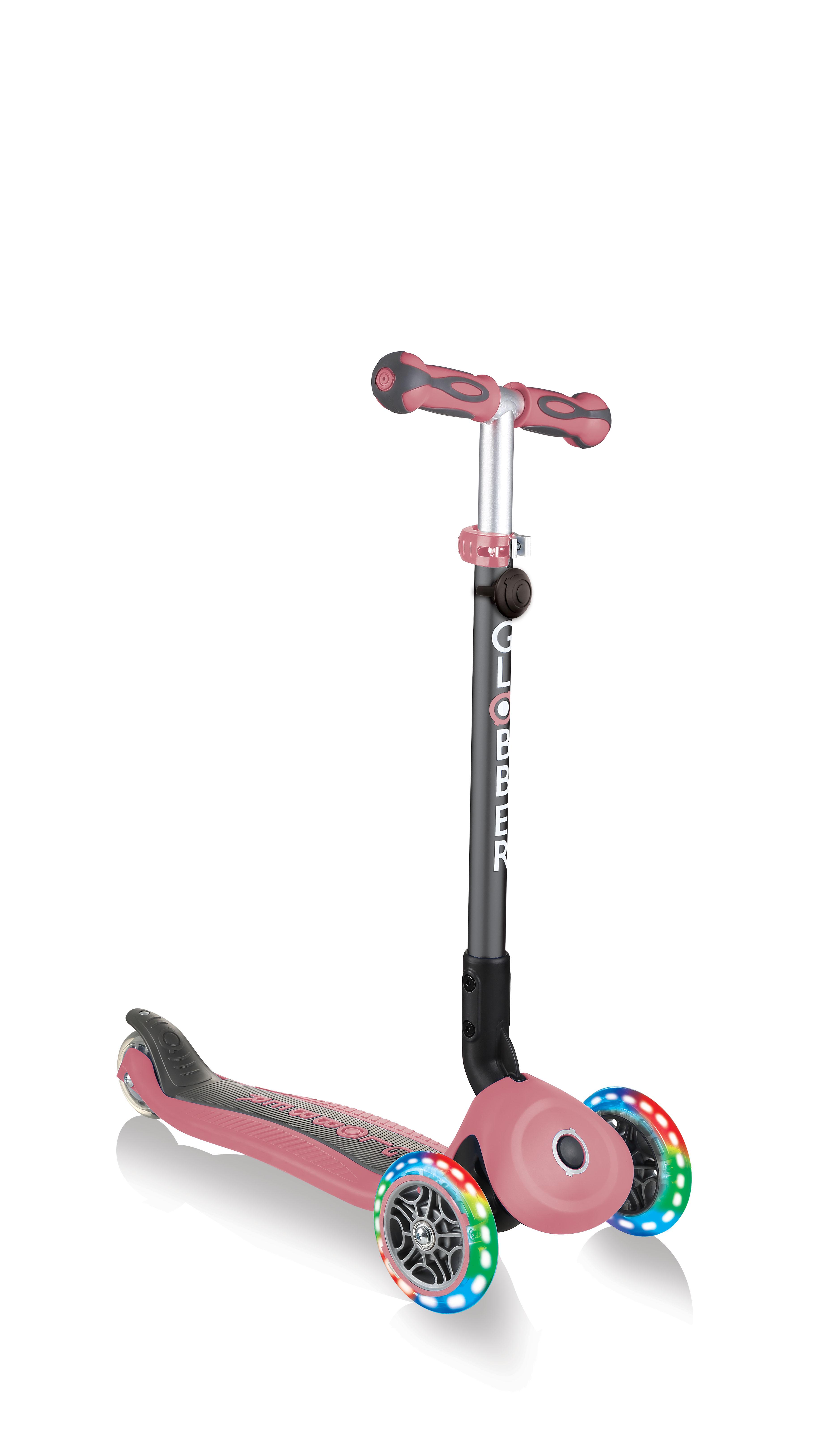 GLOBBER paspirtukas Go Up Deluxe Lights, pastelinis rožinis, 646-210