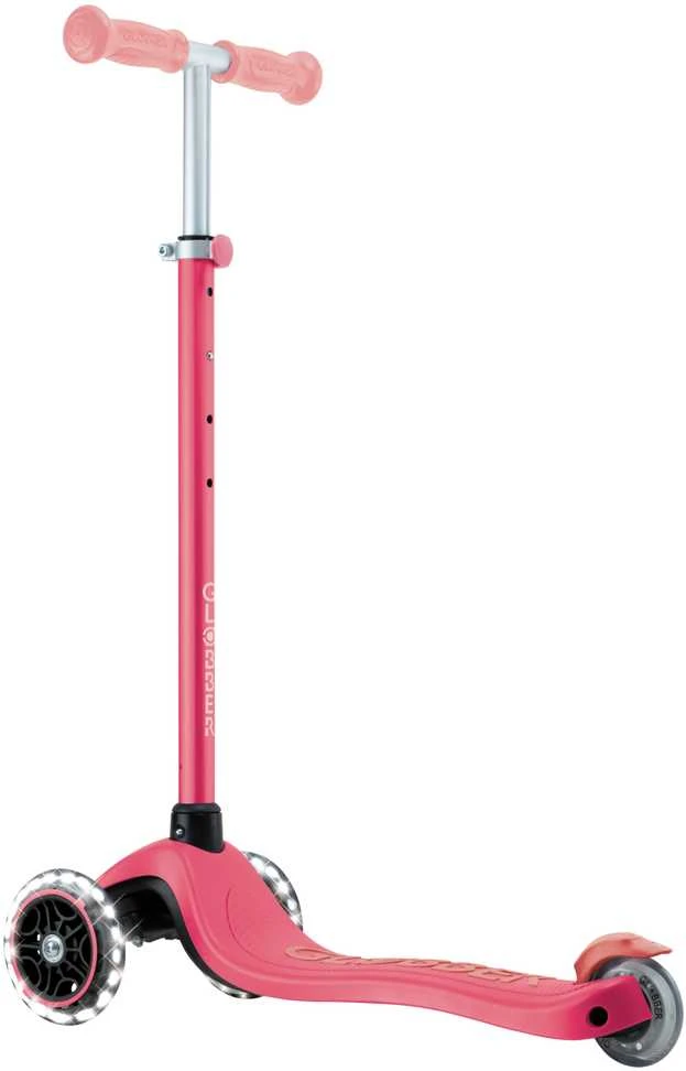GLOBBER paspirtukas Primo Plus Glow Lights, koralinis rožinis, 443-110