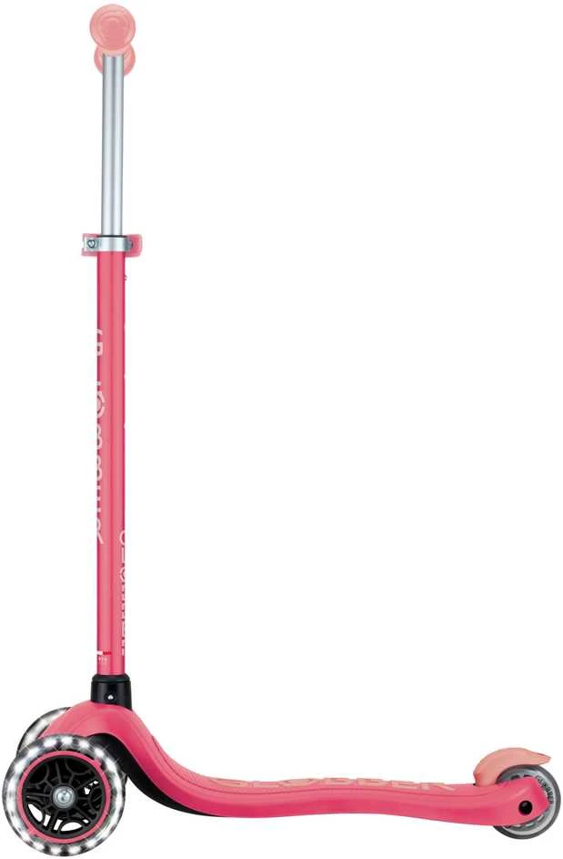 GLOBBER paspirtukas Primo Plus Glow Lights, koralinis rožinis, 443-110
