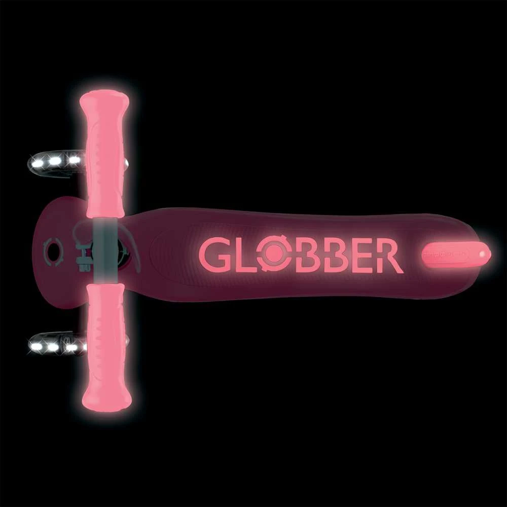 GLOBBER paspirtukas Primo Plus Glow Lights, koralinis rožinis, 443-110