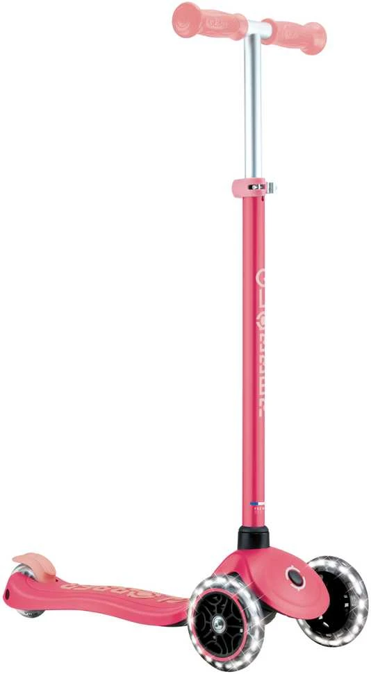 GLOBBER paspirtukas Primo Plus Glow Lights, koralinis rožinis, 443-110
