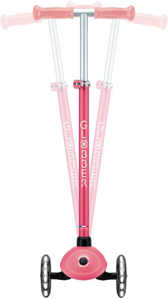 GLOBBER paspirtukas Primo Plus Glow Lights, koralinis rožinis, 443-110