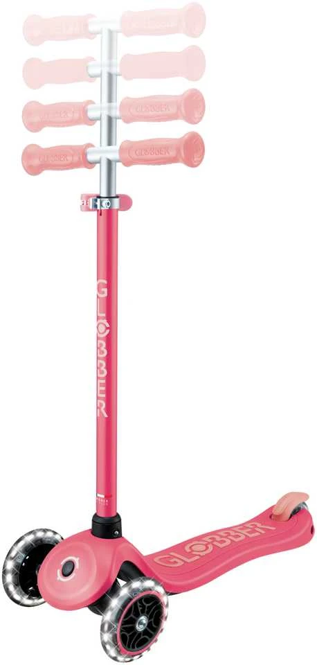GLOBBER paspirtukas Primo Plus Glow Lights, koralinis rožinis, 443-110