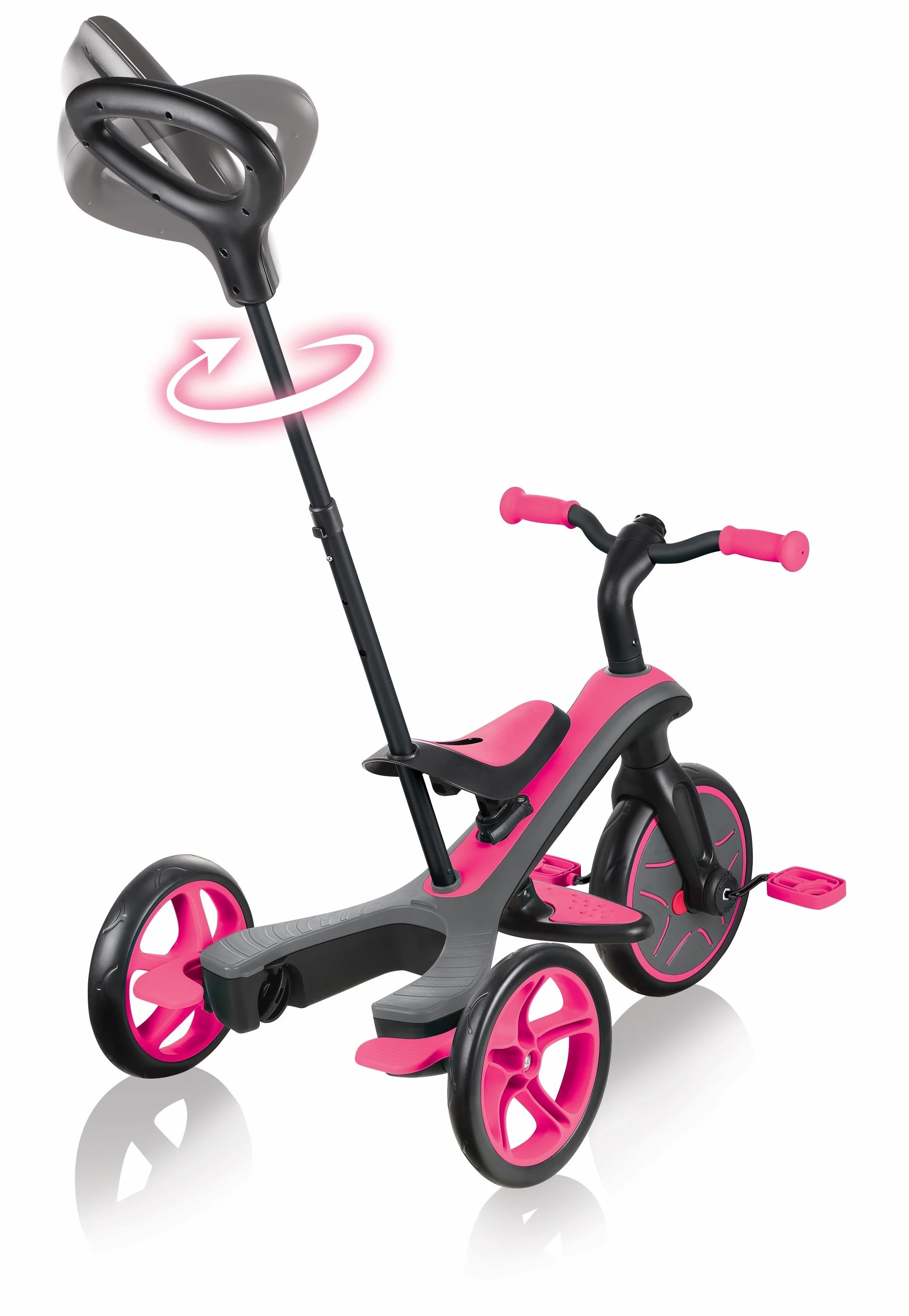 Daugiafunkcinis triratukas Globber Explorer Trike 4in1, rožinis 632-110