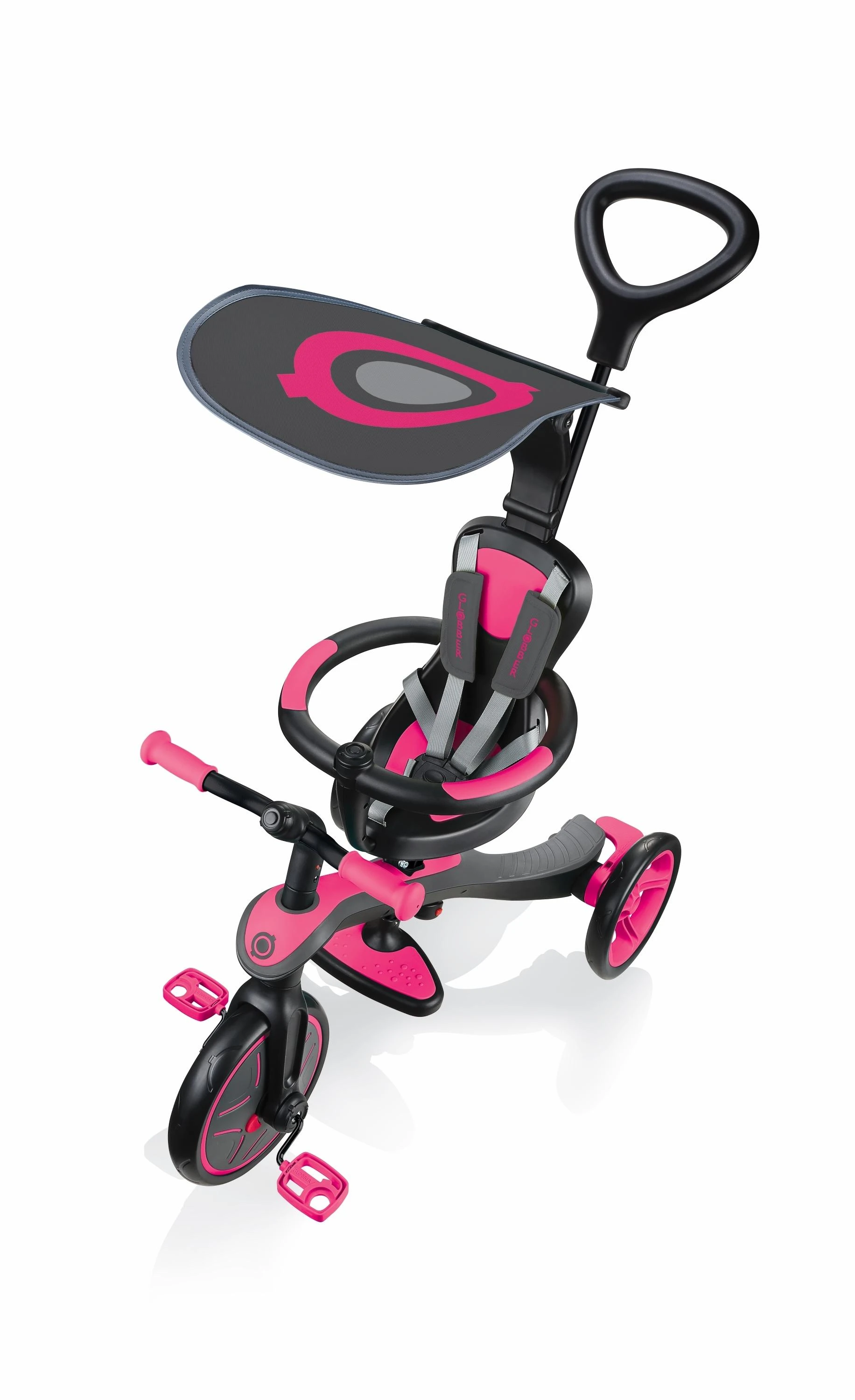 Daugiafunkcinis triratukas Globber Explorer Trike 4in1, rožinis 632-110