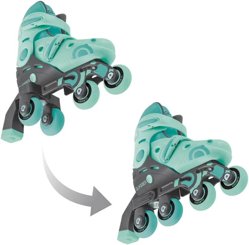 Mokomieji riedučiai Globber Learning Skates 2in1, XS/S 26-29, 3+ m., mėtiniai