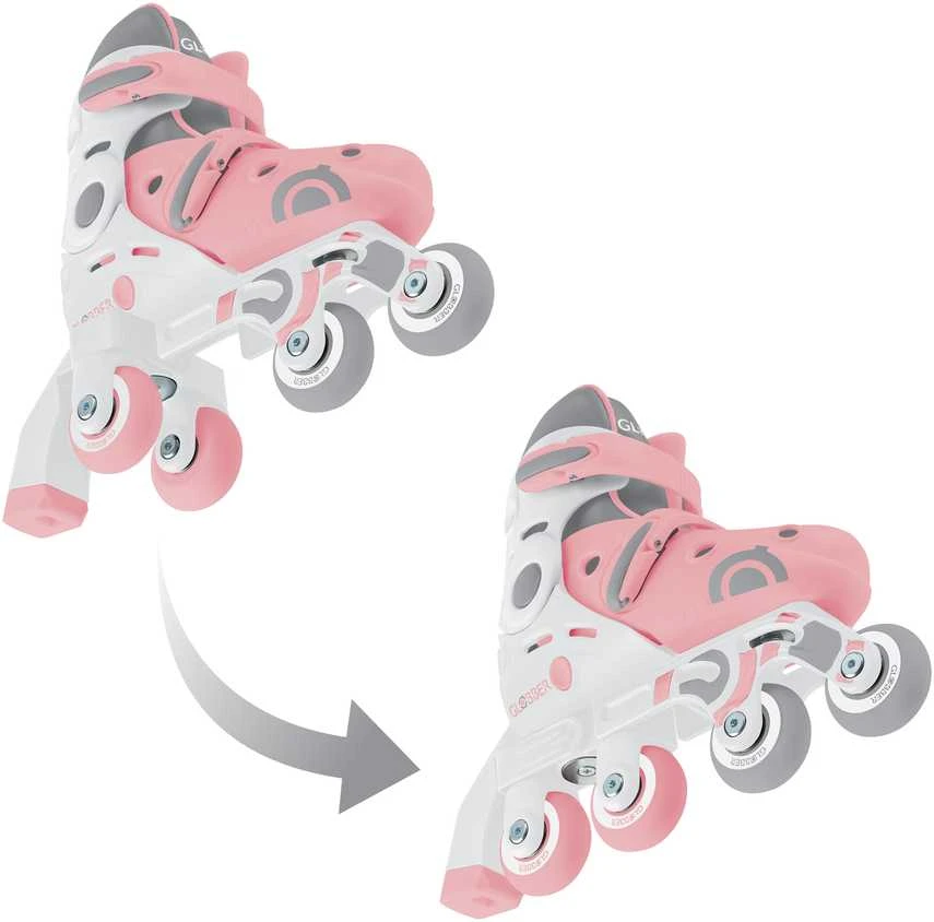 Mokomieji riedučiai Globber Learning Skates 2in1, XS/S 26-29, 3+ m., rožiniai