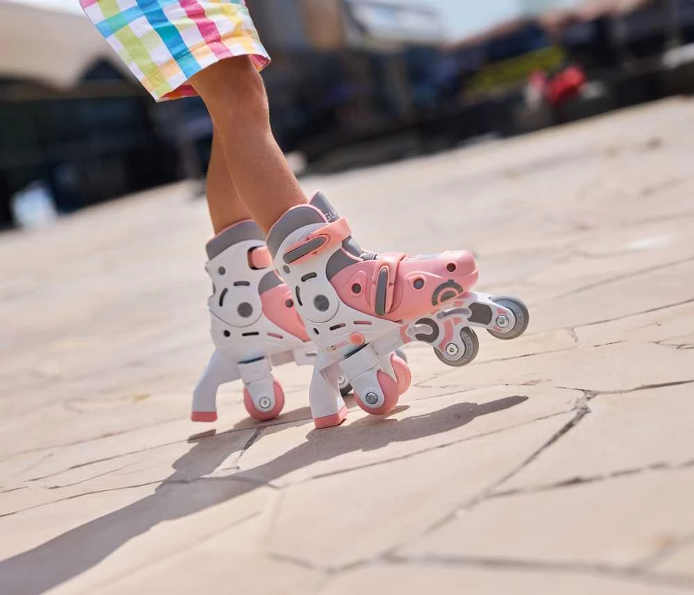 Mokomieji riedučiai Globber Learning Skates 2in1, XS/S 26-29, 3+ m., rožiniai
