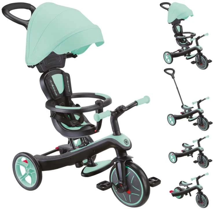Daugiafunkcinis triratukas Globber Explorer Trike 4in1, mėtinis, ‎632-206
