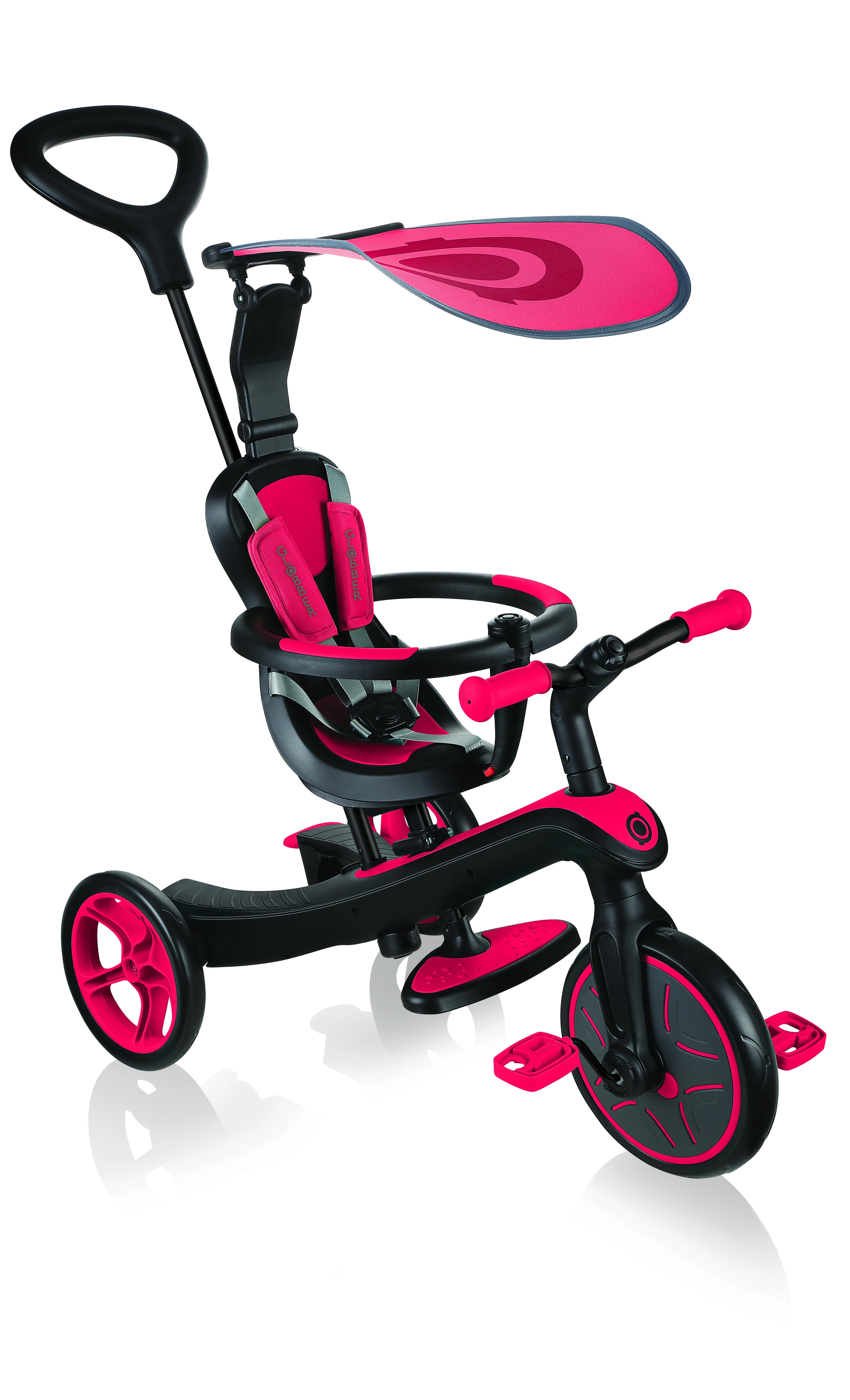 Daugiafunkcinis triratukas Globber Explorer Trike 4in1, raudonas, 632-102