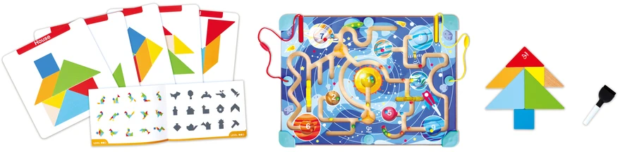 HAPE 2-in-1 labirintas ir tangramų lenta, E0524K