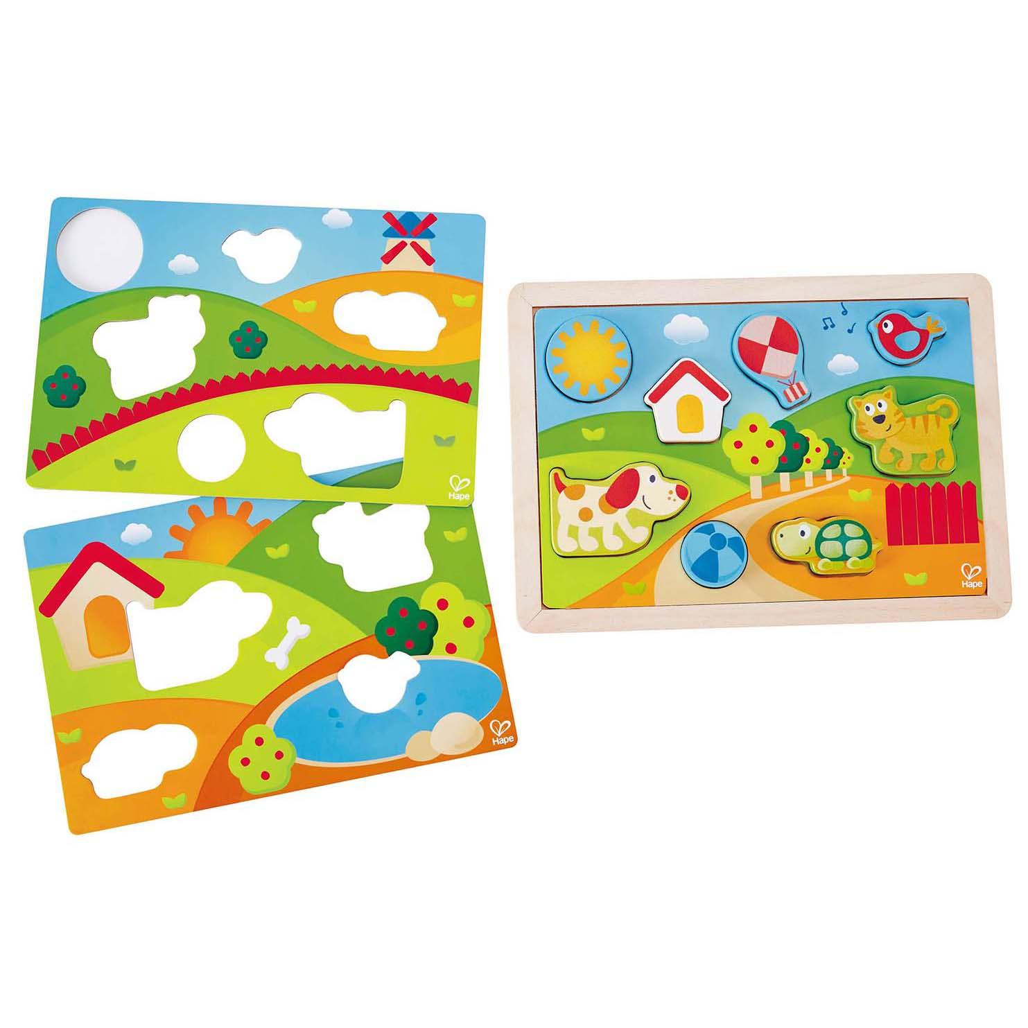 HAPE dėlionė Saulėtas slėnis 3in1, E1601A