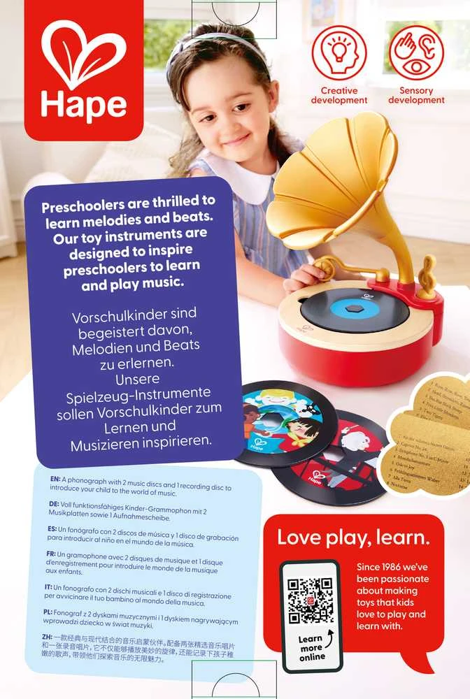 HAPE žaislinis fonografas, E0641A