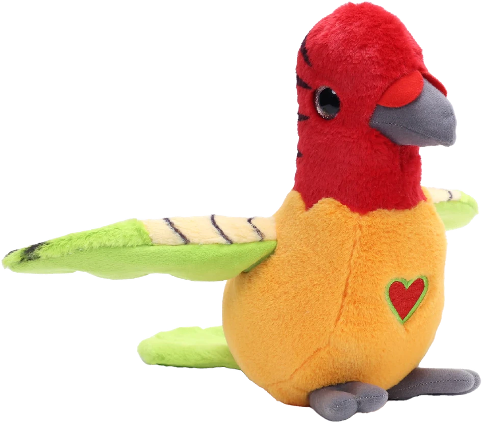 HAPPY YAPPERS interaktyvus pliušinis žaislas raudonai oranžinė papūgėlė, 9474