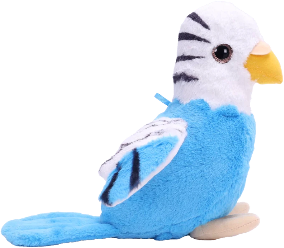 HAPPY YAPPERS interaktyvus pliušinis žaislas baltai mėlyna papūgėlė, 9473