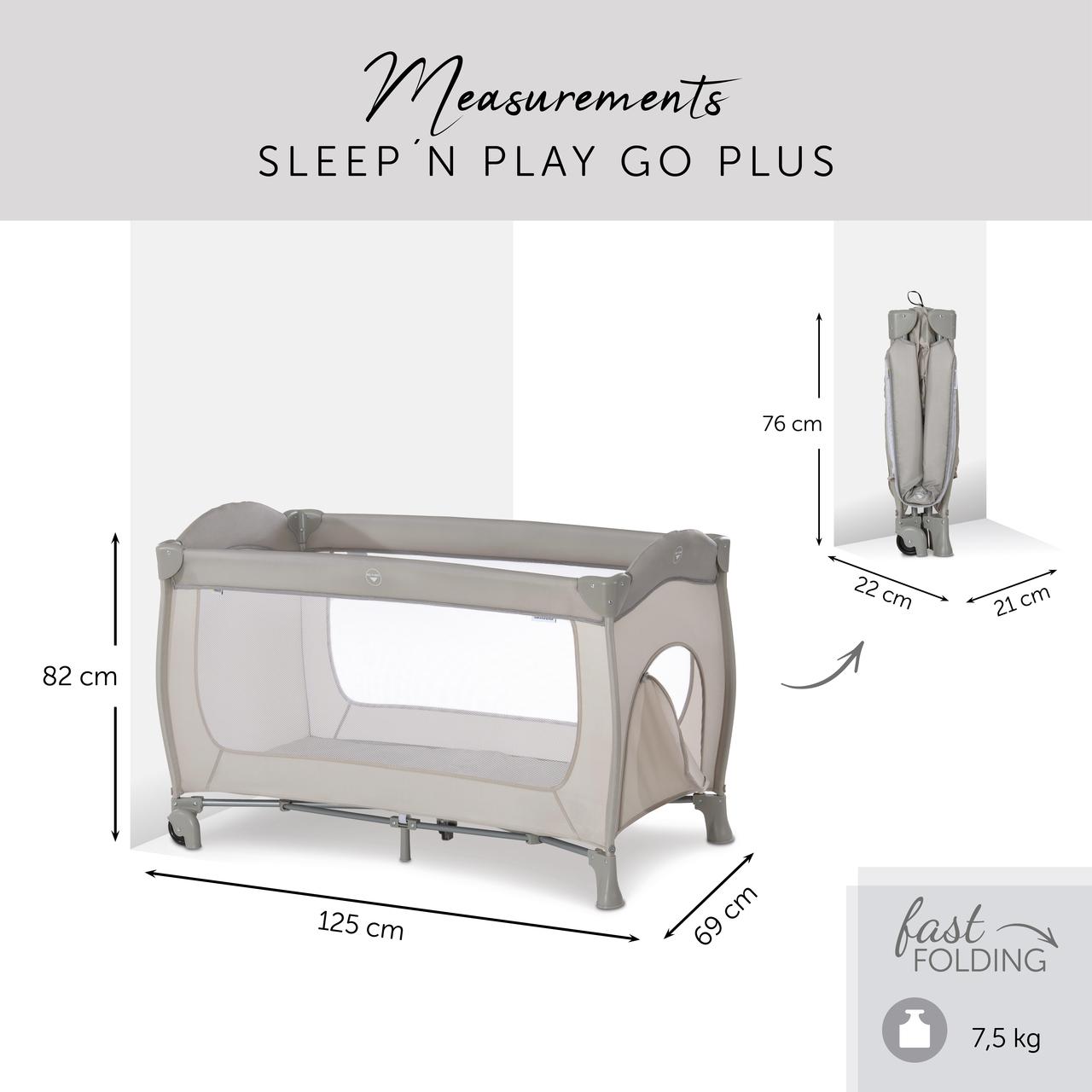 HAUCK lovelė - maniežas SLEEP N PLAY Go Plus, smėlio spalvos
