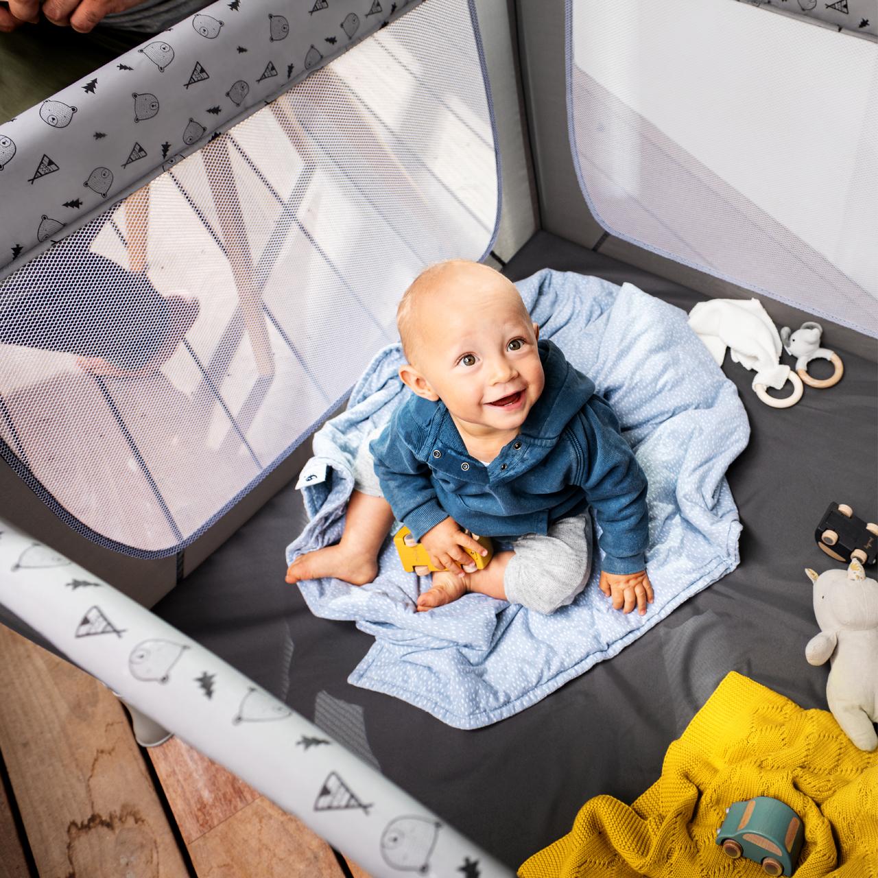 Nascita HAUCK lovelė - maniežas SLEEP N PLAY SQ, nordic pilkas