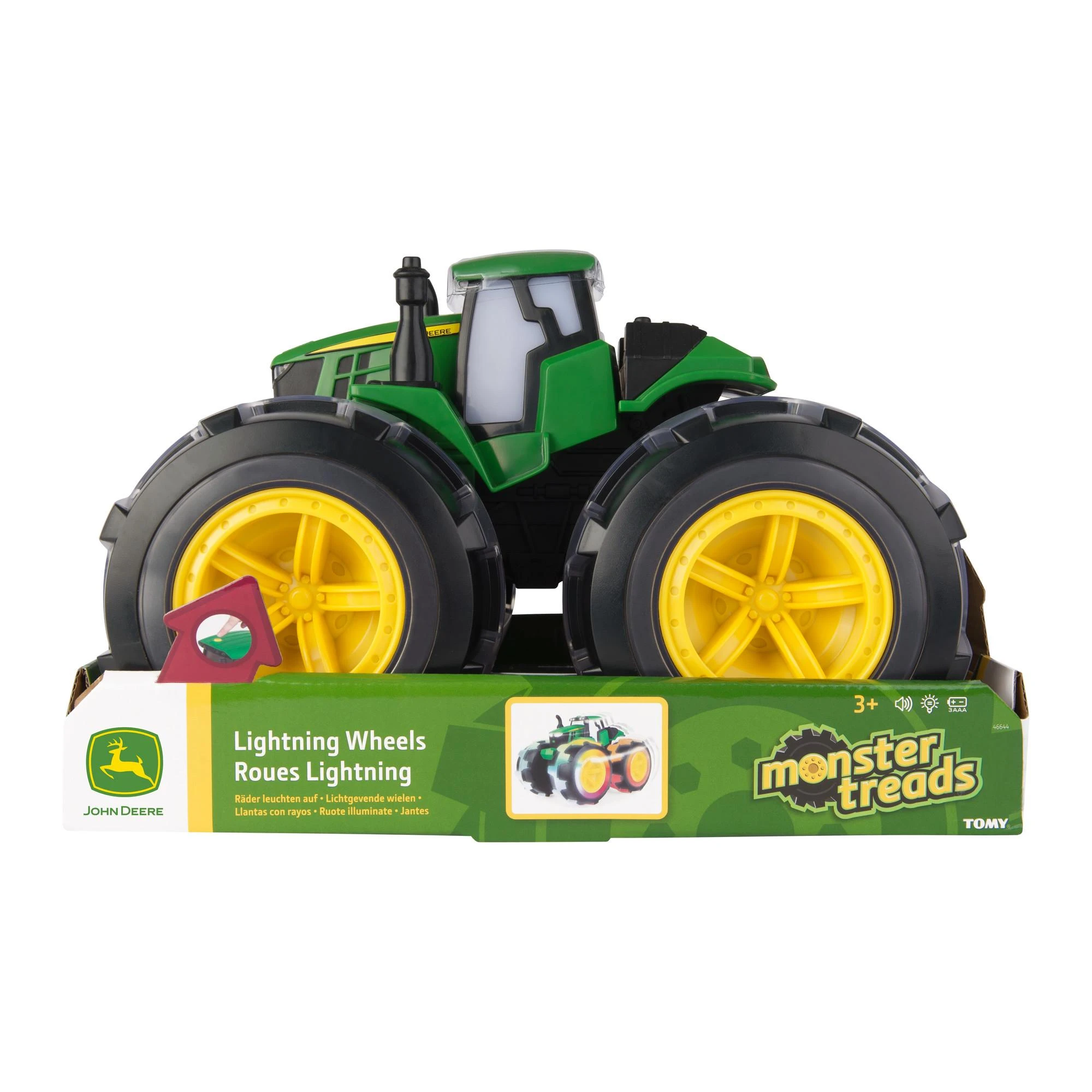 Tomy JOHN DEERE žaislinis traktorius su šviečiančiais ratais, 46644B